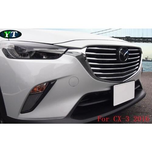 Car front grille trim auto grille decoration cover for cx-3 2016,ABS chrome,10pc/lot