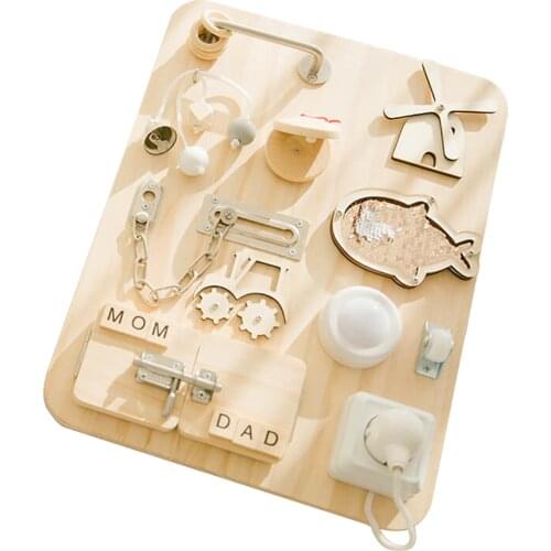 Busy Plank Board For Toddlers Sensory Board Wooden Busy Plank Montessori Board For Activity Board For Toddlers Locks And Latch