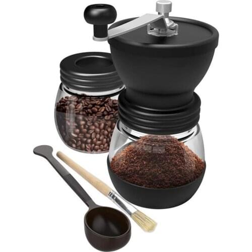 Portable Manual Coffee Machine Grinder Adjustable Ceramic Burr Mill Hand Crank Household Crusher Coffee Bean Tools WF1013