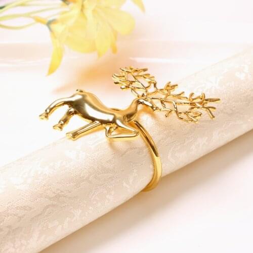 Deer Shape Napkin Buckle Bar Restaurant Napkin Rings Parties Birthdays Napkin Holder Alloy Dinner Towel Napkin Buckle