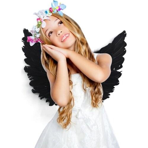 Children Baby Photography Props White Black Fairy Angel Feather Wings Party Decor Adult Costume Outfit Fotografia Accessories