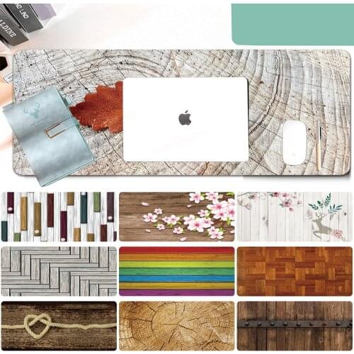 Wood Grain Pattern Large Portable Mouse Pad PU Leather Laptop Pad Table Protector Desk Mat Mousepad Home Office Game