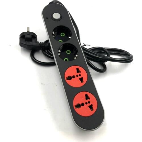 EU Plug 3/4 power Kitchen Table Electrical Socket Desktop Sockets Power With 2 charge USB Bedroom socket AC 250V 10A EU Standard