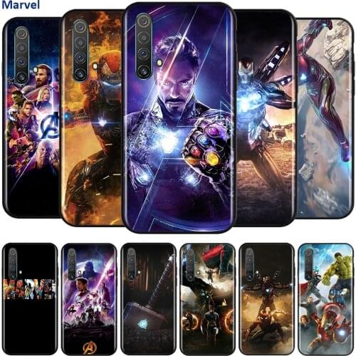 Silicone Black Cover Iron Man Marvel Avengers For Realme 2 3 3i 5 5S 5i 6 6i 6S 7 Global X7 Pro Phone Case Shell