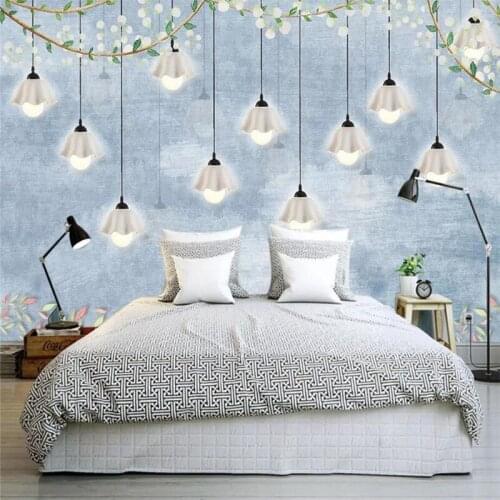 Nordic simple fresh light bulb background wall professional production mural factory wholesale wallpaper poster photo wall