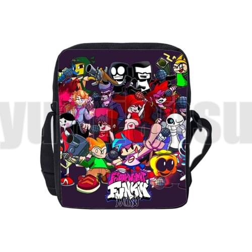 Friday Night Funkin Crossbody Handbags Children Canvas Bags for Teenage Lunch Bag New 3D Print Cartoon Game Shoulder Bag Pack