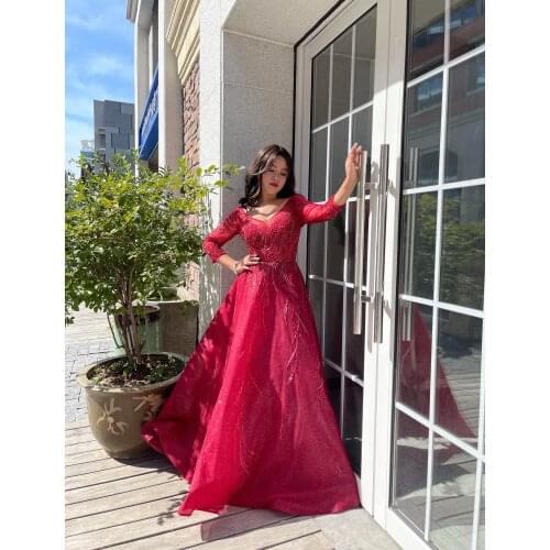 Shalimar Zhang Bridal Golden Gowns Fashion Ladies Bling Bling Eveningdress Luxury Host Dress