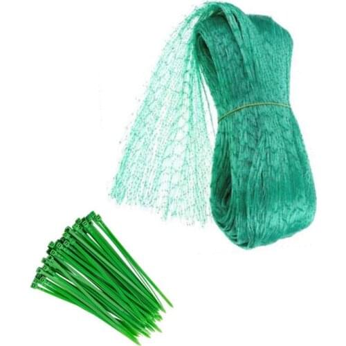 Extra Strong Anti Bird Netting Garden Nylon Square Mesh Reusable Lasting Protect Plants Fruit Trees with 50 Cable Ties 4x4.8m