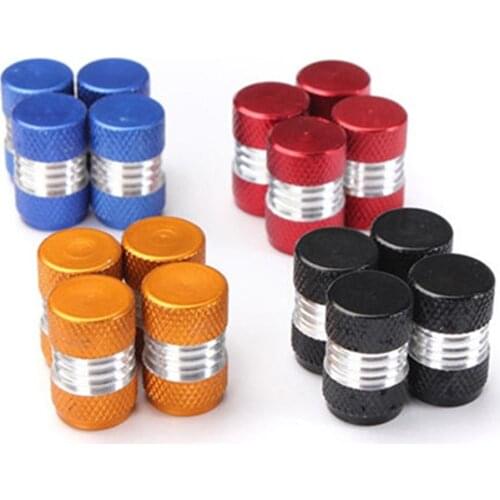 New 4Pcs/ Set Universal Aluminum Alloy Bright Color Tire Tyre Air Valve Stems Cap