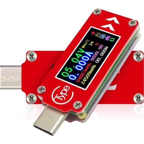 TC64 USB Tester Type-C color LCD Display ammeter voltage current meter USB Voltmeter Tester 40% off