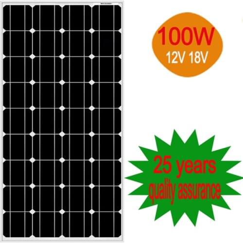 High quality full power glass solar panel 100w 25 years quality assurance
