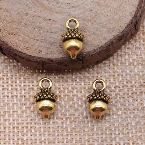 Wecharms 20pcs 13x7mm Charms Acorn Antique Silver Color Metal Alloy Jewelry DIY Accessories