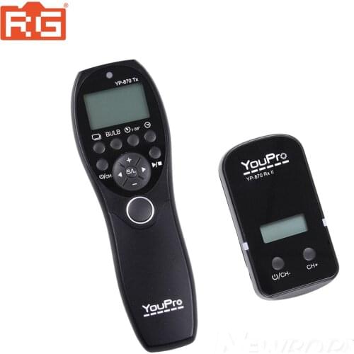 YP-870II 2.4G Wireless Remote Control LCD Timer Shutter Release Transmitter Receiver for Canon Nikon Sony Fuji Olympus Panasonic