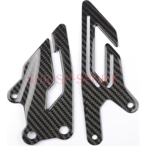 Heel Plates Guards For Yamaha R1 2015 2021 Full Carbon Fiber 100% Twill