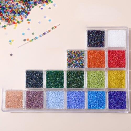 10 grams about 1200 2mm frosted magic colored glass rice beads seed beads DIY jewelry accessories materials