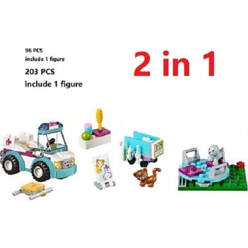 2pcs Bela 10537 Friends Pet Hospital Vet Clinic Building Blocks Sets Diy Bricks Educational Toys Compatible with Friends 2020new