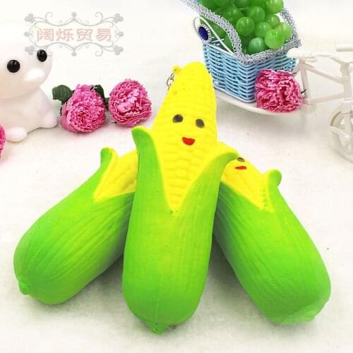 20pcs/pack Realistic Corn Cob Key Ring Models PU Slow Rise Food Squishy Children Squeeze Toys Scented Stress Relief Toys Decor