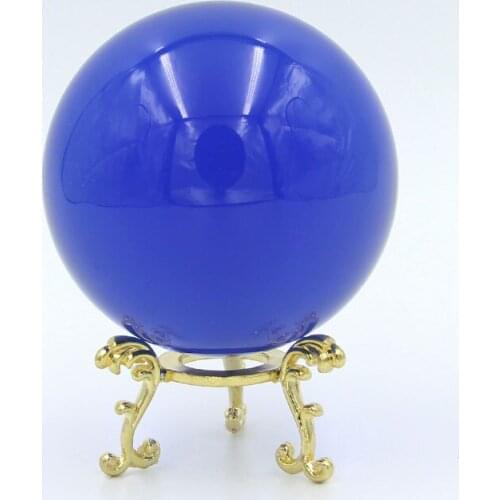 8cm Color Crystal Ball With Stand Base Glass Sphere Fengshui Paperweight Stone Ornaments Magic Ball Home Decor Crafts Figurines