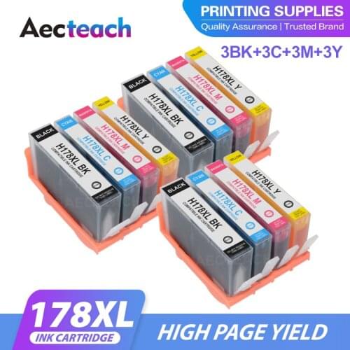 Aecteach new 4 Color Compatible Ink Cartridge for HP 178 XL 178 Photosmart B109 B110 B210 C309 C310 C410 D5468 D5463 D5460 C5380