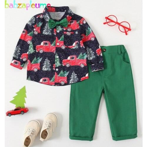 2Piece Baby Fall Outfits Toddler Boys Clothes Casual Fashion Gentleman Long Sleeve Cartoon T-shirt+Pants Kids Clothing Sets 1971