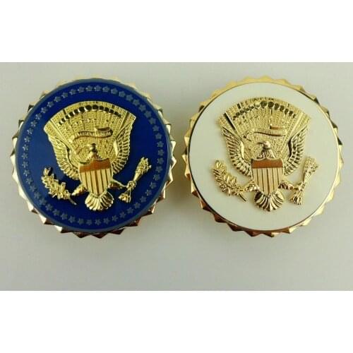 TWO US PRESIDENTIAL SERVICE PRESIDENT IDENTIFICATION METAL BADGE PIN OUTDOOR military Store