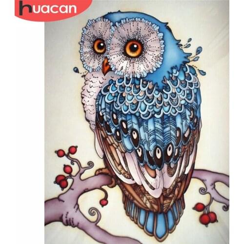HUACAN Diamond Embroidery Owl Diamond Mosaic DIY Rhinestones Picture Diamond Painting Cross Stitch Animal Sale Needle Gifts