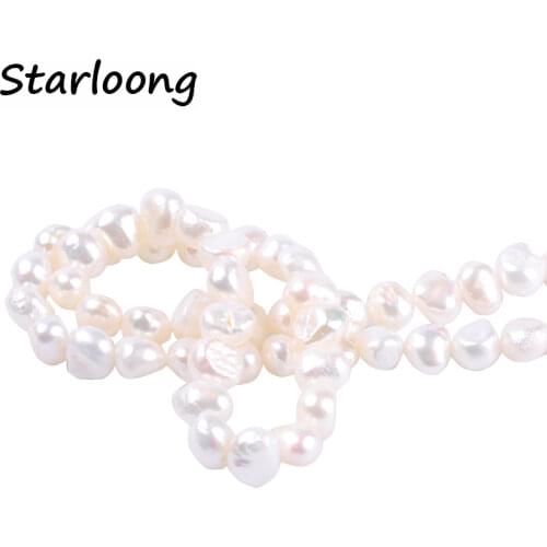 1pack/lot 7-8mm A quality white round irregular Natural freshwater Pearl Loose Beads DIY for Jewelry bracelet necklace