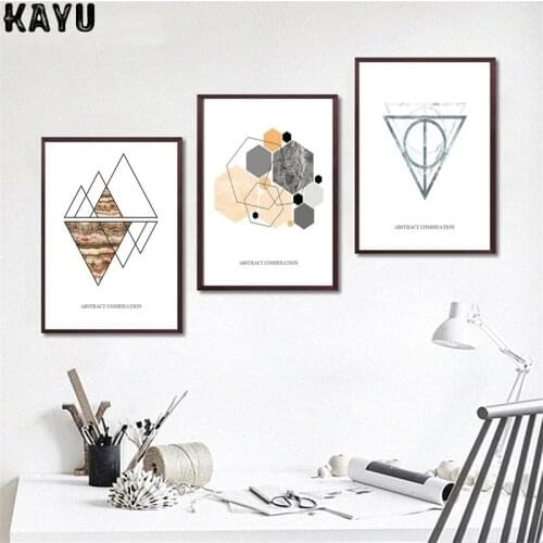 Creative Geometric Graphic Art Poster Home Decoration Living Room Bedroom Sofa Background Frameless Printing Canvas Mural Core