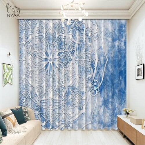 Lotus Abstract Flower Indian Mandala Design Home Decor Modern Curtains for Living Room Bedroom Window Curtains