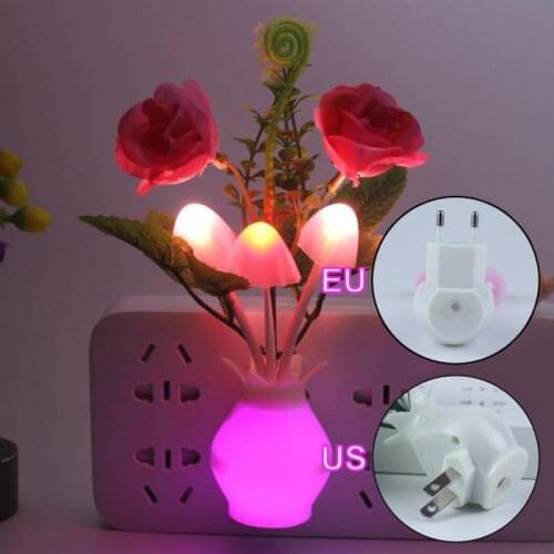 Flashing Luminous Pomegranate Flower LED Light Control Induction Color Change Lamp Glowing Vase Night Light For Bedroom Bedside