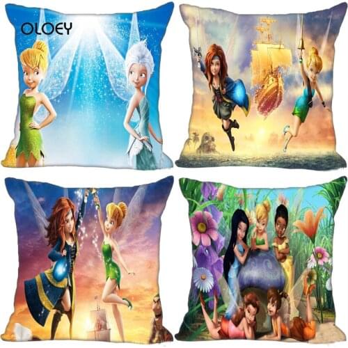 Cute and Unique Pirate Fairy Peach Skin Square Pillowcase Home Bedroom Hotel Car Decoration Pillowcase Soft and Comfortable