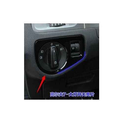 ABS baking varnish headlight switch cover stickers for 2014 VW GOLF 7 MK 7 auto accessories