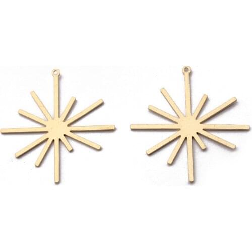 10pcs Raw Brass Hollow Sun Flower Charms Pendant For Women Jewelry Making DIY Earrings Necklace Crafts