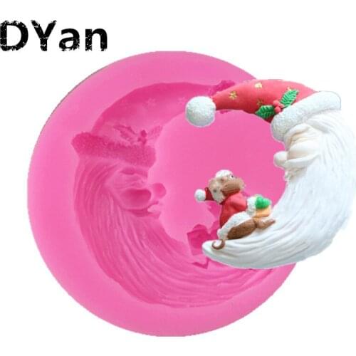 New Creative Santa Claus Moon Monkey Fondant Cake Silicone Mold Chocolate Mold DIY Baking Decorative Mold A1602