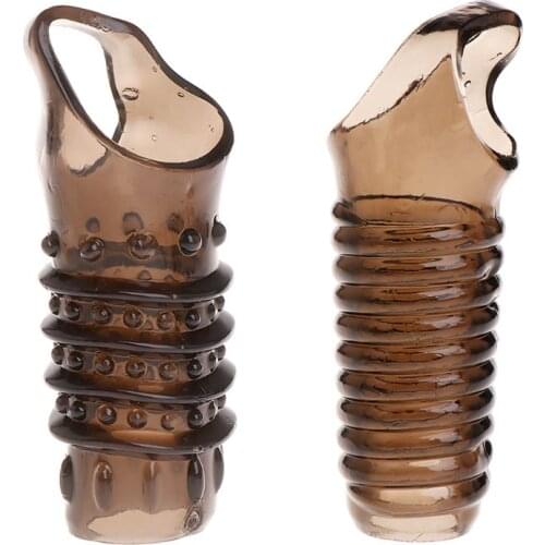 New Penis Enlarger Sleeve Extender Extension Silicone Girth Enhancer Enlargement