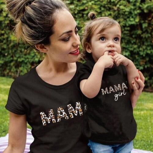 Mother And Daughter Matching Clothes Short Sleeve Tops Family Look Mommy And Me Clothes Summer Cute T-Shirts Baby Girl Clothing