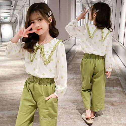 Teen Girls Clothing Sets Cotton T-Shirt + Pants Print 2Pcs School Kids Outwear Children Clothes Suits 4 7 8 9 11 12 14 Years