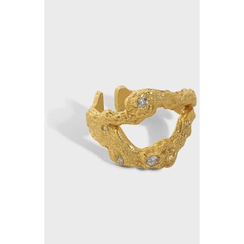 Punk Real 925 Sterling Silver Irregualr Rings For Women Party Accessories, Fashion Micro-inlaid Ring Female Fine Jewelry 2021