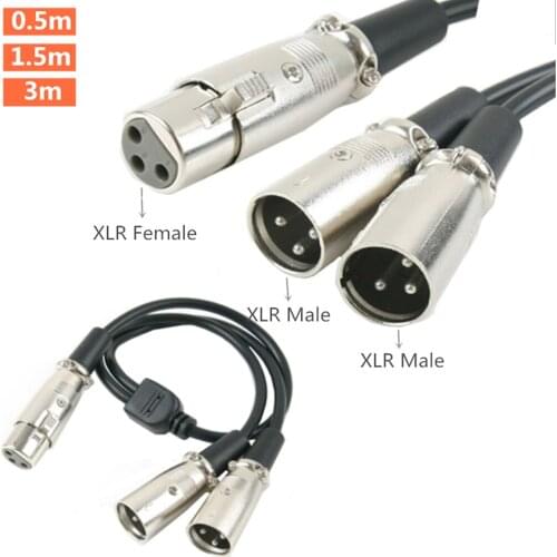 ERE Balanced Microphone Patch Y Cable Cords - XLR Female to Dual XLR Male 3 Pin Splitter Cord Audio Adapter (XLR-F to Two XLR-M)