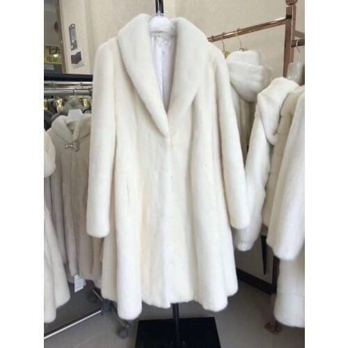 2019 fashion new women natural real mink fur coat long mink coat outwear