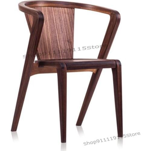 Modern Simple Designer Chair Fashion Solid Wood Dining Chair Hotel Leisure Chair