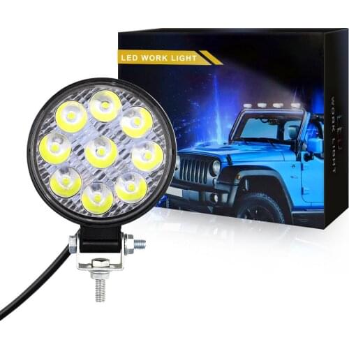 Car Truck Interior LED Work Light 27W 9LED 12V/24V 6000K Work Light Flood Beam Bar Car Off-road Vehicle ATV Driving Fog Lamp
