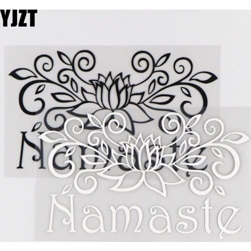 YJZT 17.5×10.3CM Cartoon Word Decoration Vinyl Car Sticker Decal Indian Etiquette Namaste Black/Silver 4C-0239