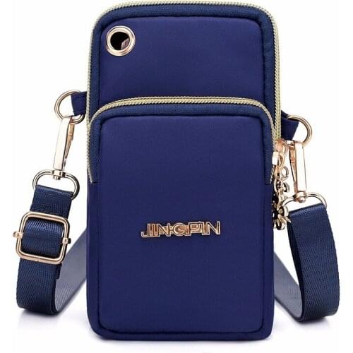 Female Mini Cell Phone Handbags Purses Sports Pouch Bag Casual Waterproof Nylon Crossbody Bags Women Messenger Shoulder Bag