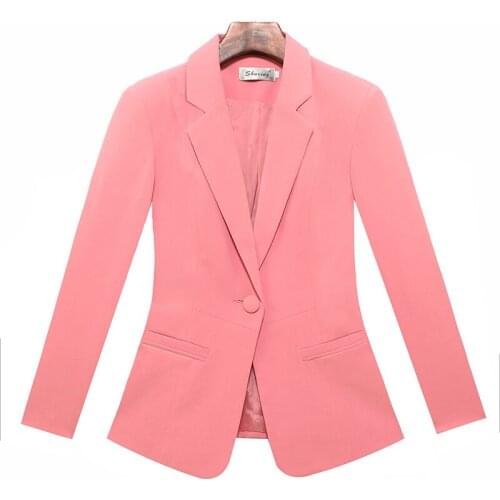 Big code S-5XL New 2019 Women Long-Sleeved Blazers Jackets Blazer Candy Color Slim Suit Small Coat fashion Outwear Cardigans T