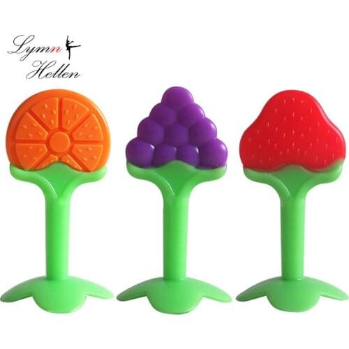 Baby Infant Teether Lovely Fruit Shape Toy Safety Silicone BPA Free Dental Care Toothbrush Training Comfort Appease Gift Kids