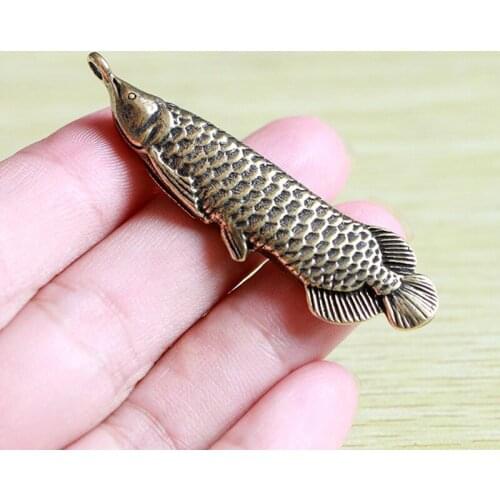 1PC Retro Brass Fish Charms Pendant DIY Keychain Supplies Handmade Jewelry Making Accessories Home Decoration Craft