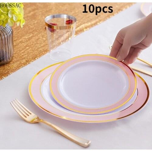 10pcs Net Red INS Same Paragraph One-time Food Grade Western Food Disc Hotel Restaurant Business Home Three Colors