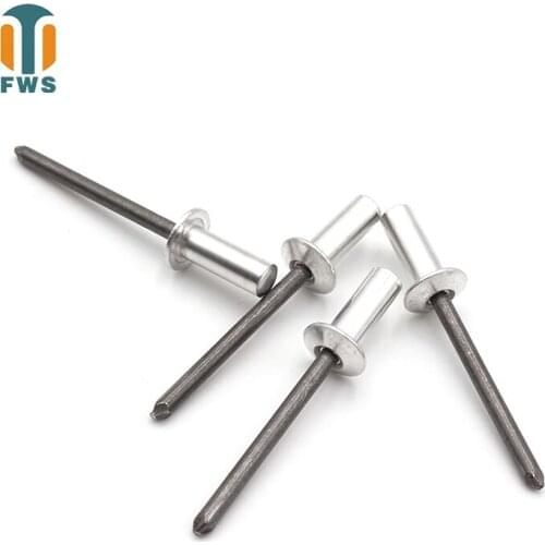 100 PCS M4 6-12mm DIN EN ISO 15973 GB /T 12615.1 Aluminum Steel Closed End Blind Rivets With Break Pull Mandrel Protruding Head