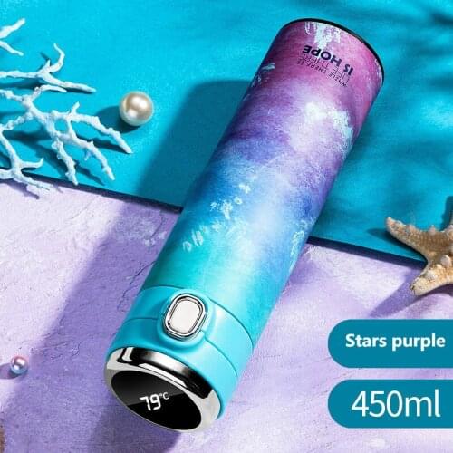 450ml New Colorful Bounce Thermos Bottle for Water Temperature Display Stainless Steel Water Bottle Thermos for Tea Coffee Cup